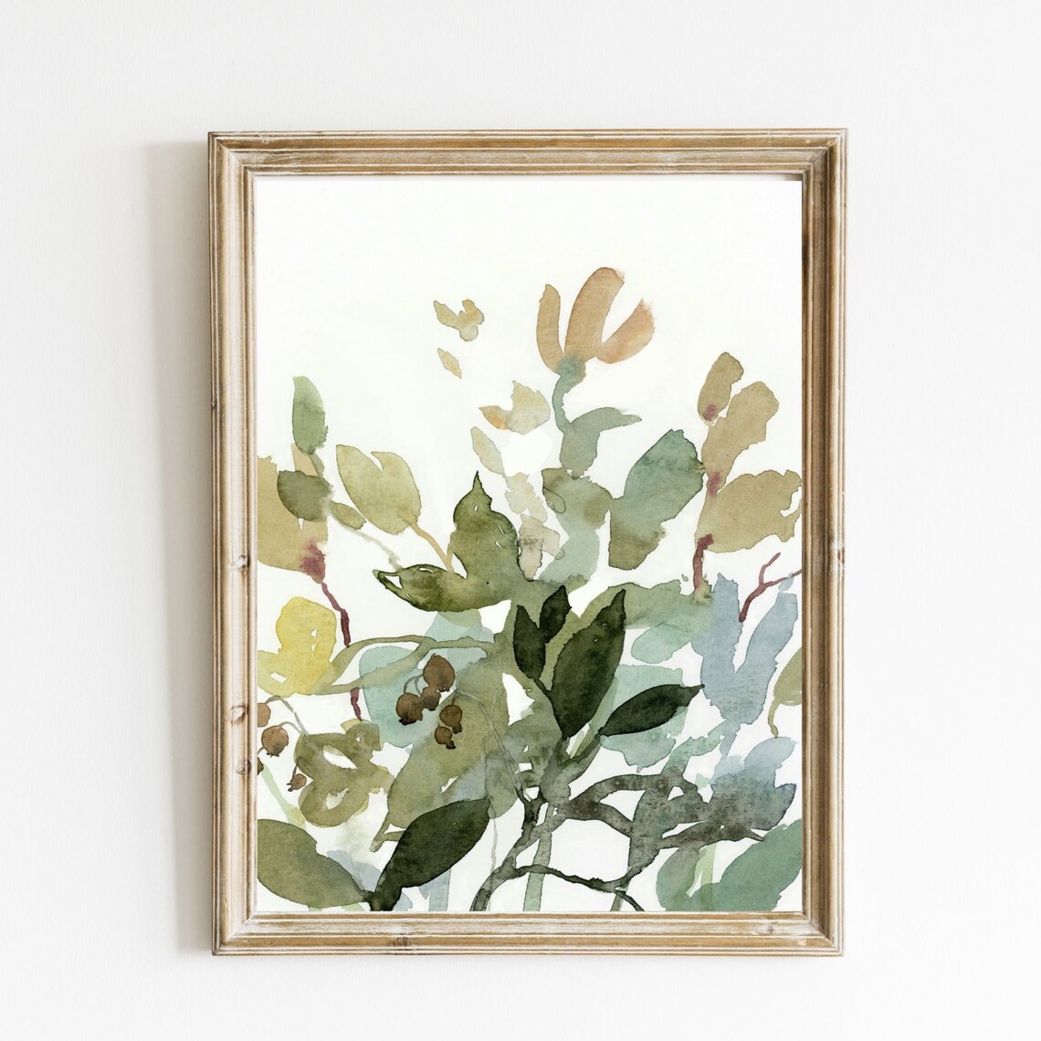 Large Floral Watercolor Print, Abstract Botanical Art