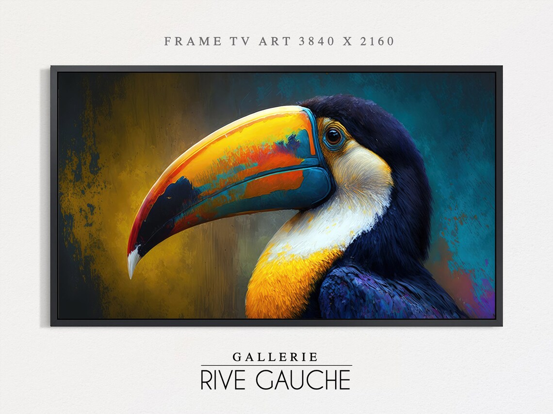 Colorful Toucan Bird Art, Oil Painting Poster