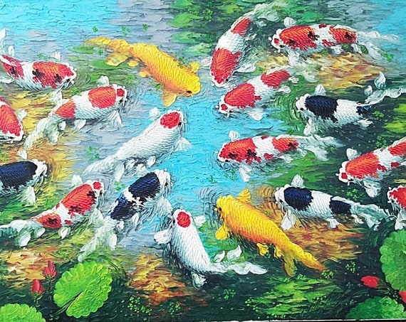 Realistic Handmade Koi Fish Painting
