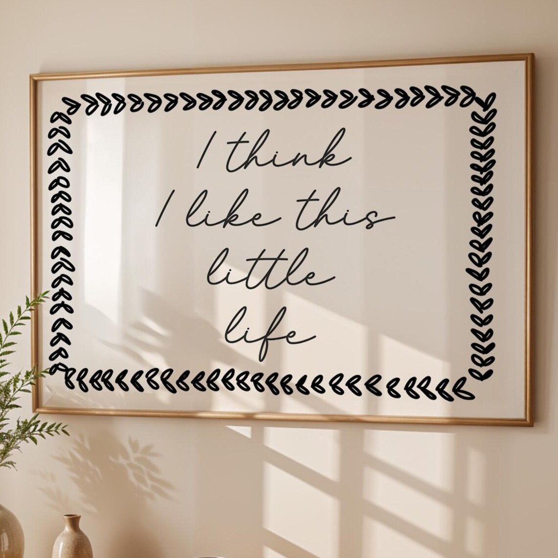 I Think Like This Little Life Art Print, Black Neutral