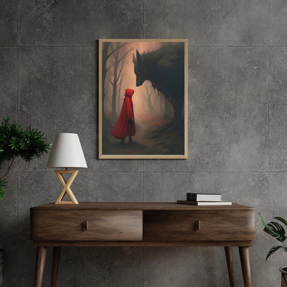 Little Red Riding Hood Big Bad Wolf Art Print - Image 3