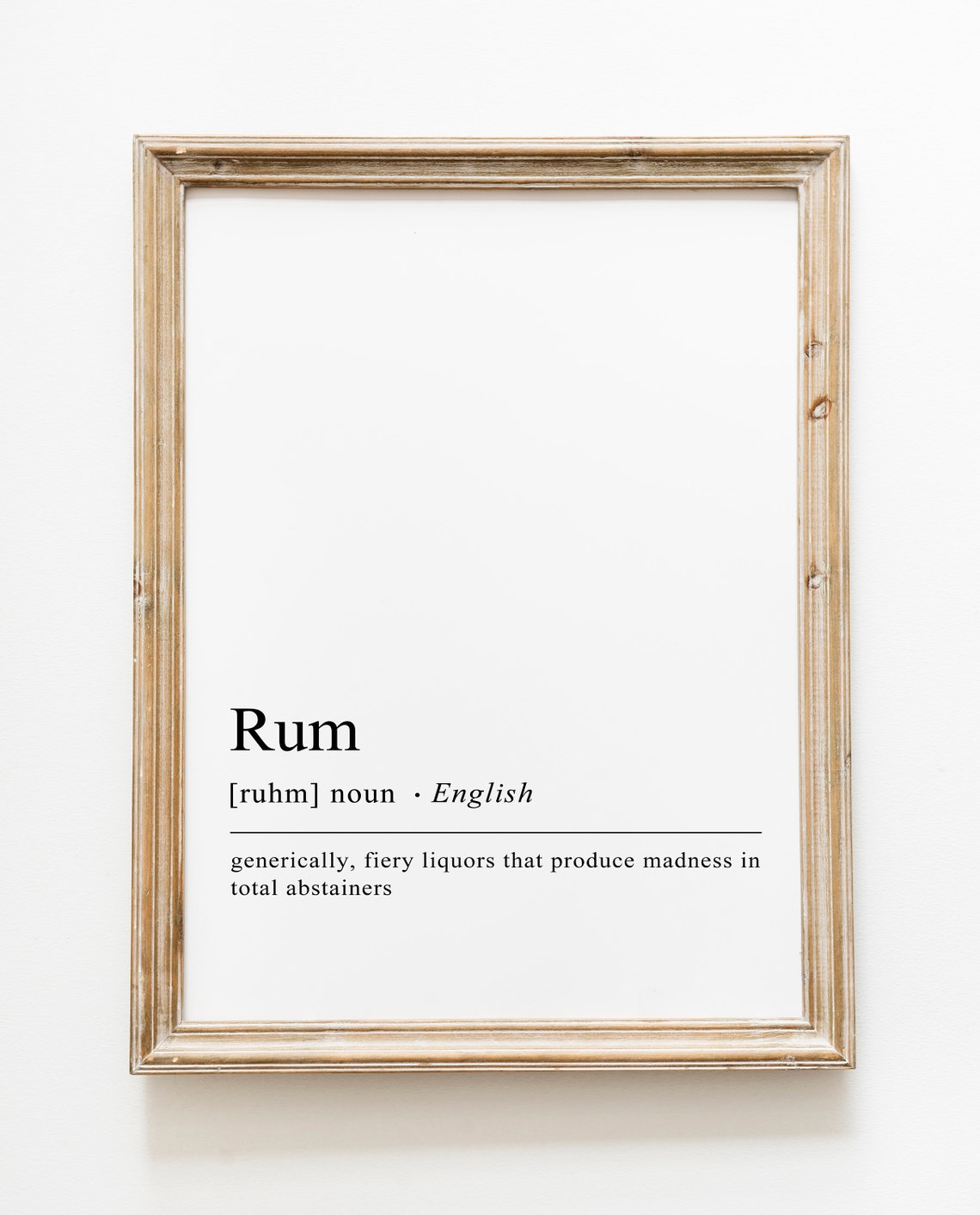 Rum Definition Print Bar Cart Decor Bar Accessories Bar Cart Print Funny Kitchen Wall Art Bar Art Instant