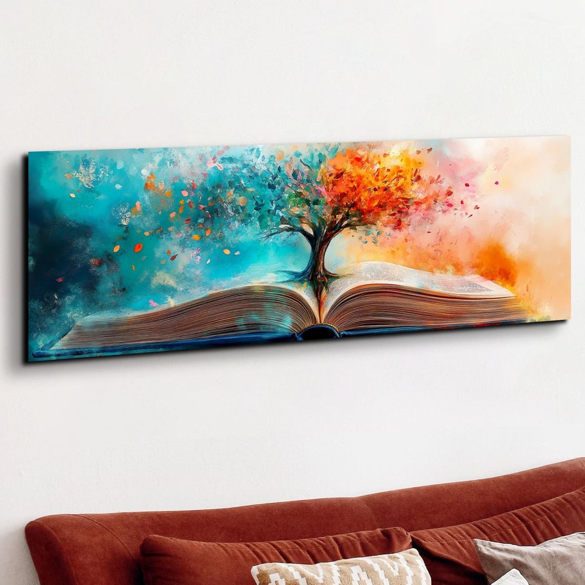 Tree Of Knowledge Growing From Open Book Magic Library Art Poster