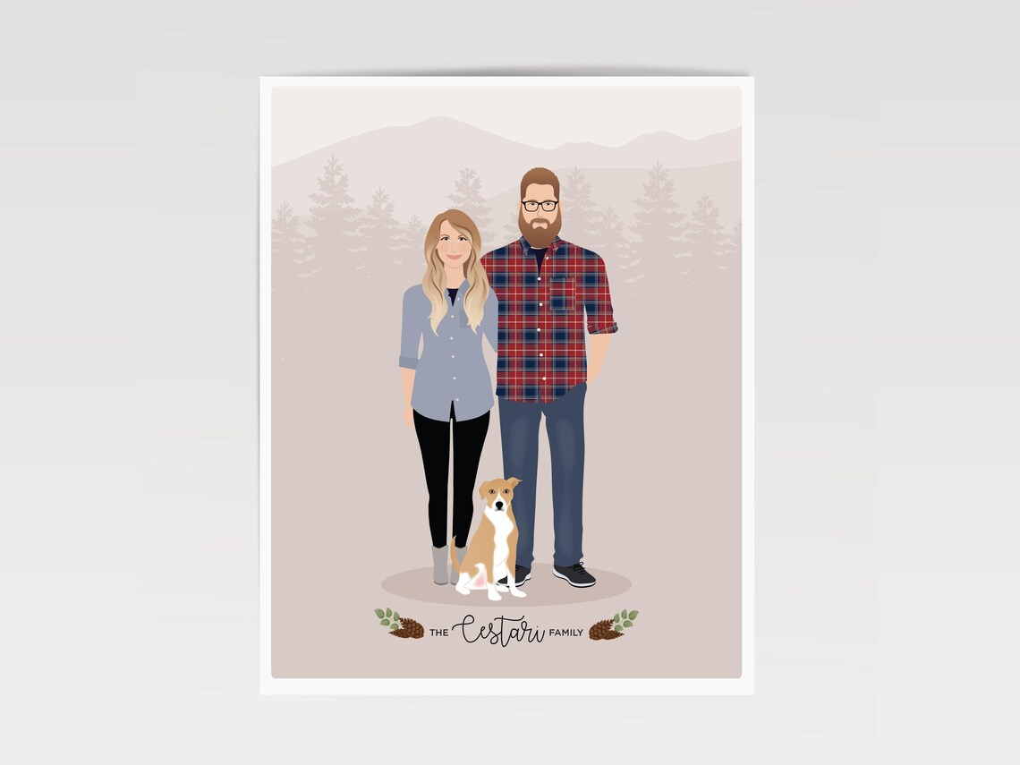 Custom Couple Portrait, Personalized Couple Drawing - Image 3