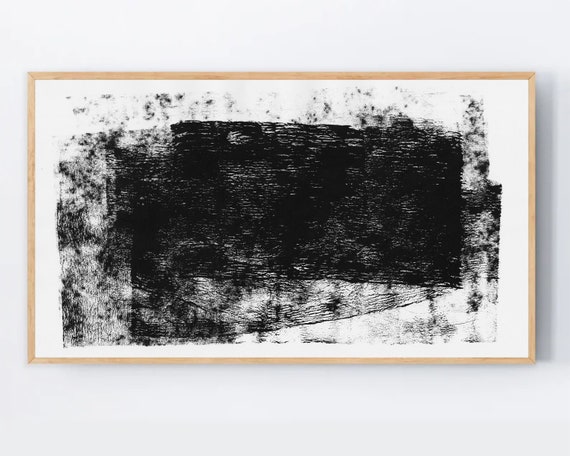 Modern Abstract Art For Samsung Frame Tv Black And White Painting Home Decor