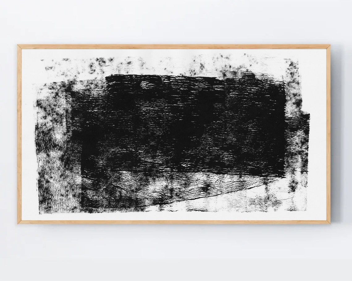 Modern Abstract Art For Samsung Frame Tv Black And White Painting Home Decor