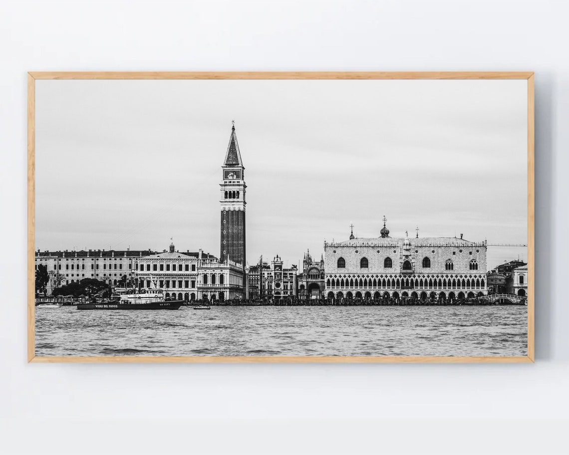 Venice San Marco Square Black And White Italian Architecture Poster