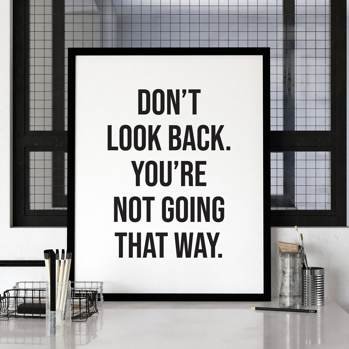 Don't Look Back Quote, Motivational Wall Art Print - Image 2