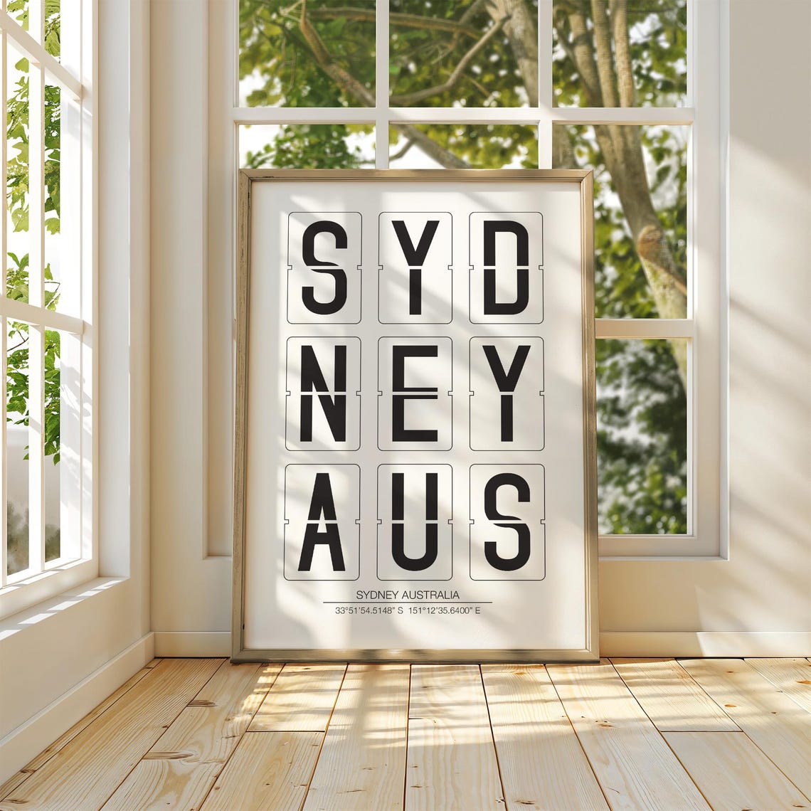 Sydney Australia Split Flap Departure Board Coordinates Poster - Image 2