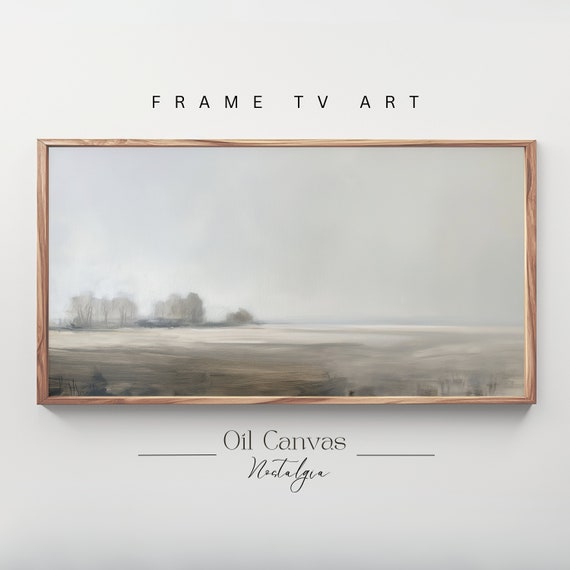 Frame Tv Art Vintage Moody Landscape Painting Country Scenery