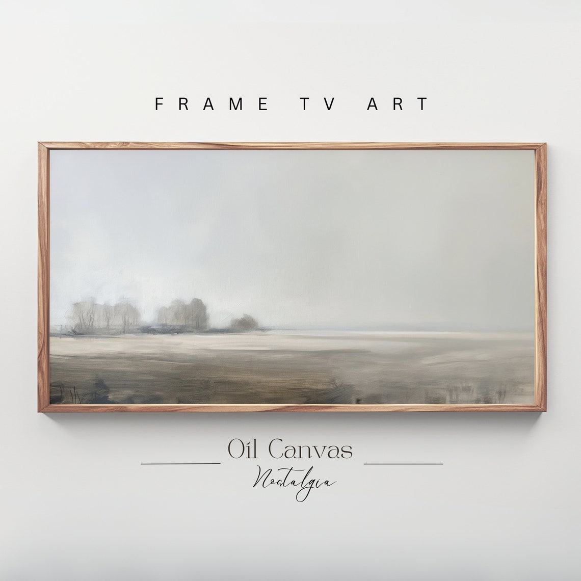 Frame Tv Art Vintage Moody Landscape Painting Country Scenery