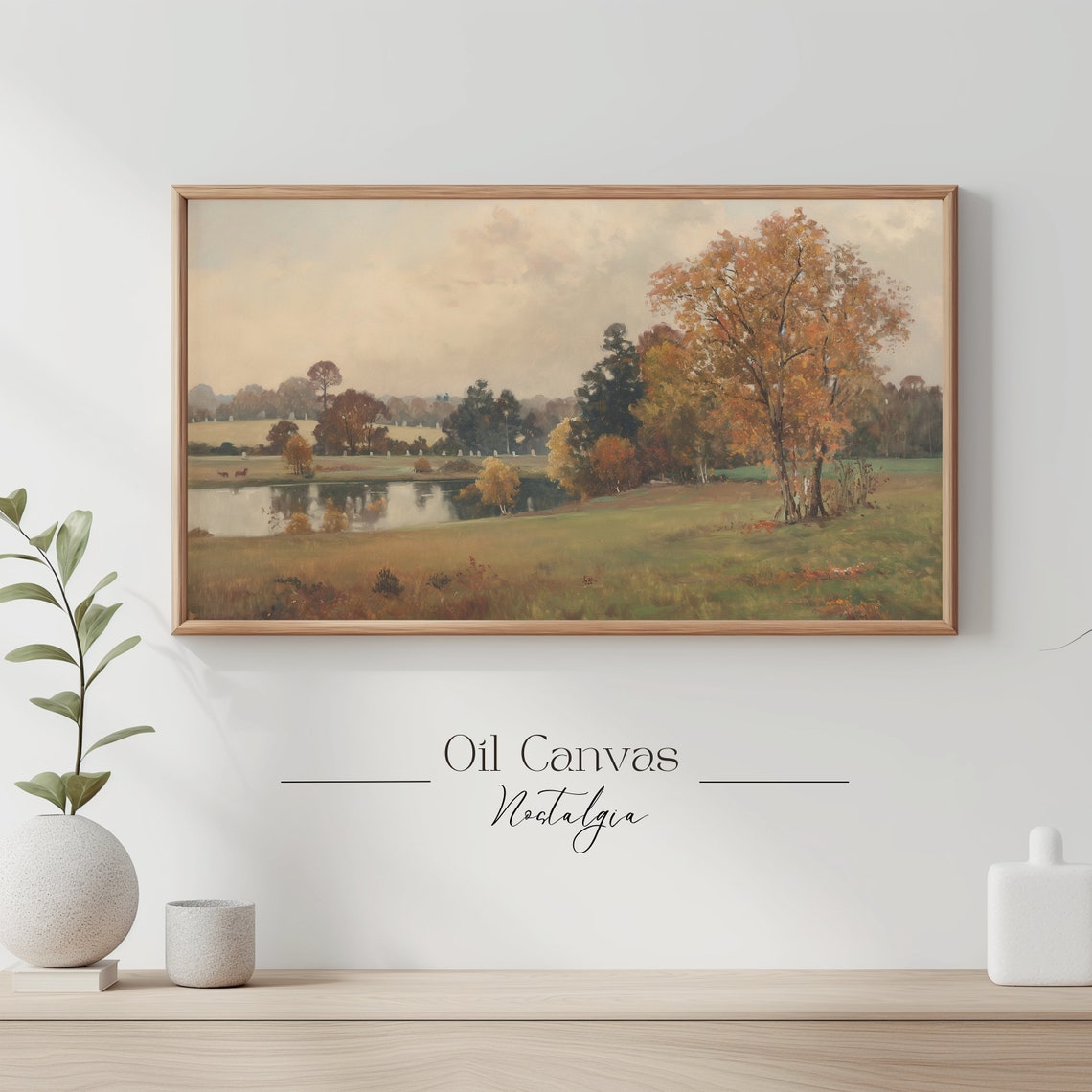 Halloween Frame Tv Art Haunted Graveyard Autumn Painting Spooky Cemetery Moody Decor - Image 3