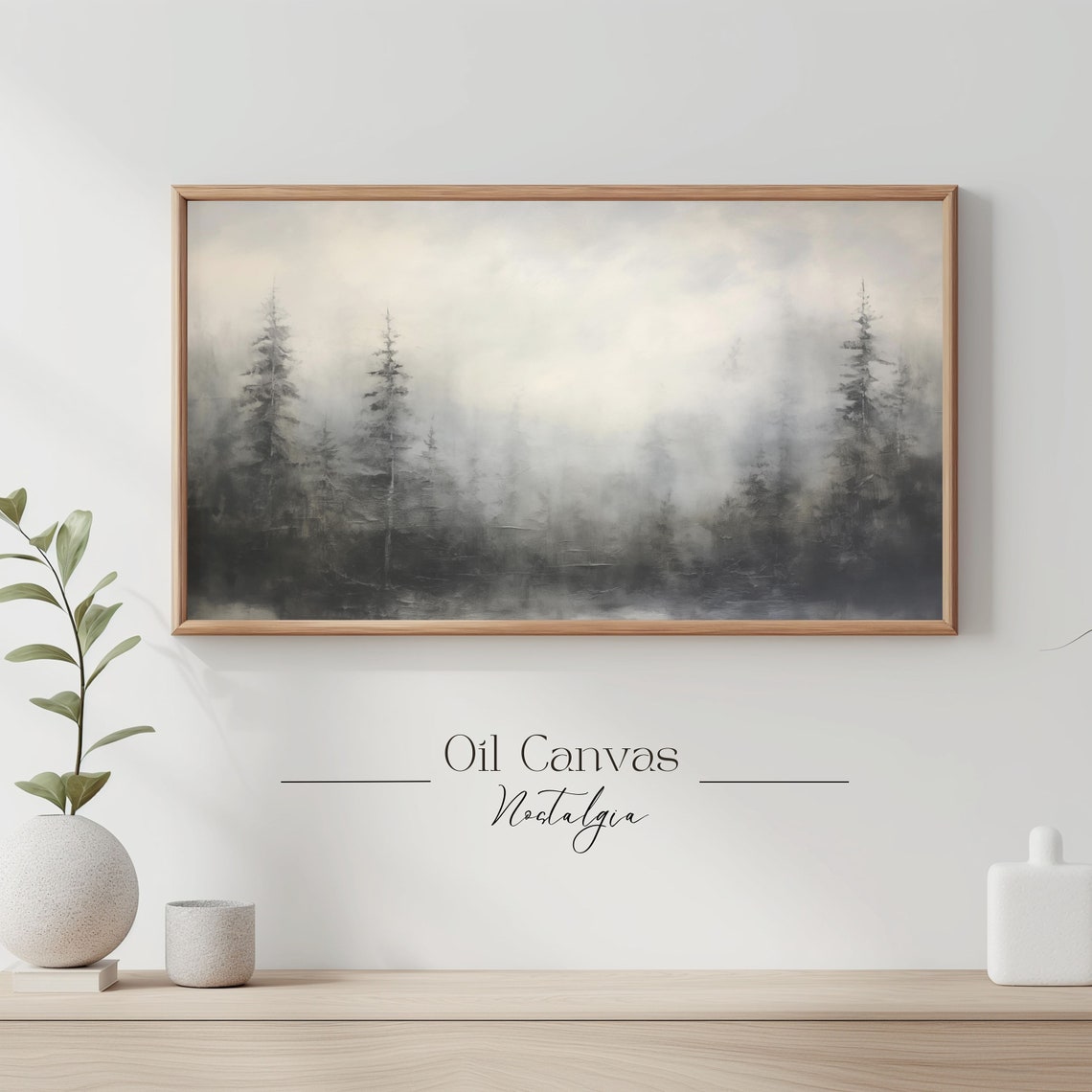Frame Tv Halloween Art Oil Painting Moody Landscape Dark Academia Spooky Art Foggy Mysterious Scene - Image 3