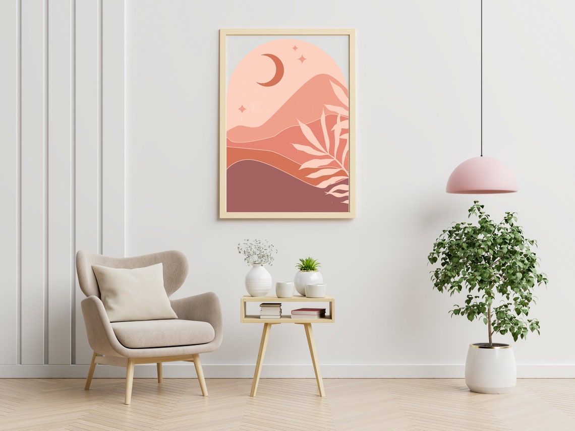 Boho Moon Arch, Minimal Poster
