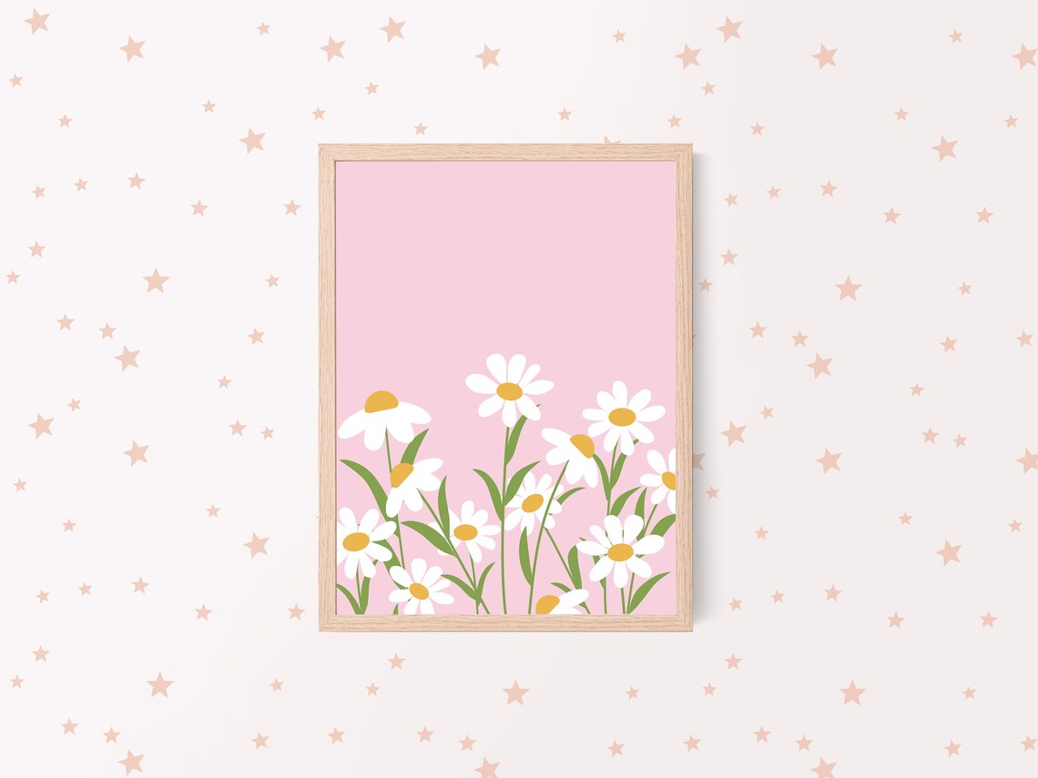 Daisy Art Print, Boho Floral Nursery Decor - Image 2