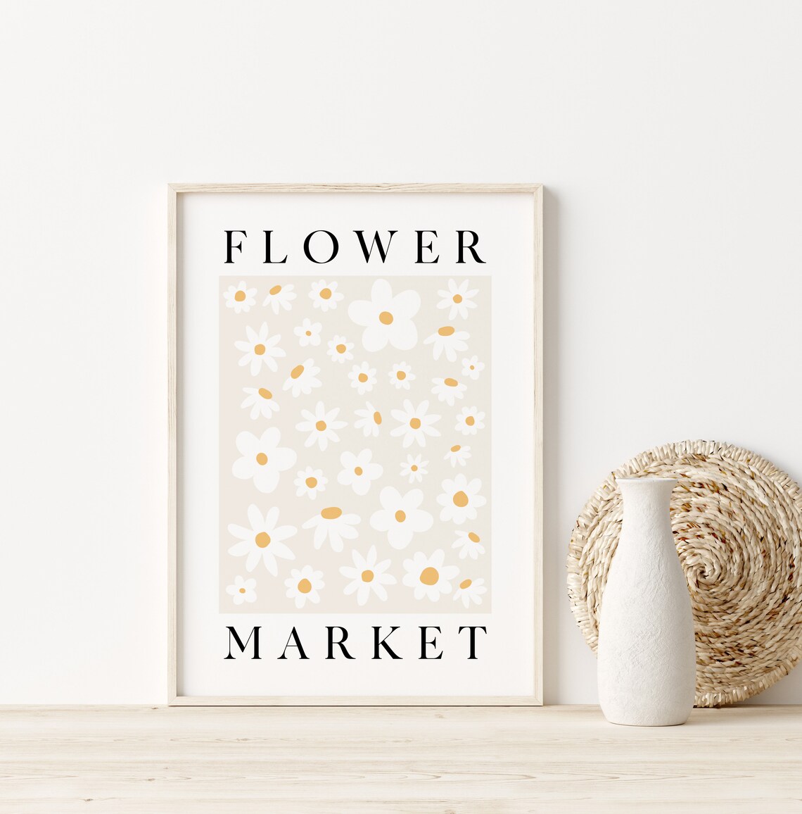 Flower Market Boho Daisy Flower Market Art Print - Image 3