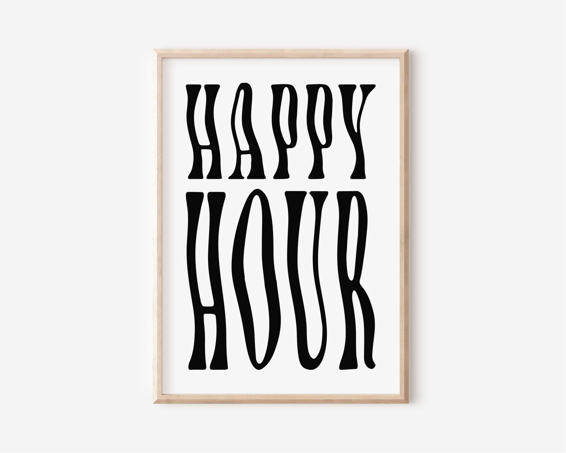 Happy Hour Cocktail Drinks Bar Wall Art Print - Image 2