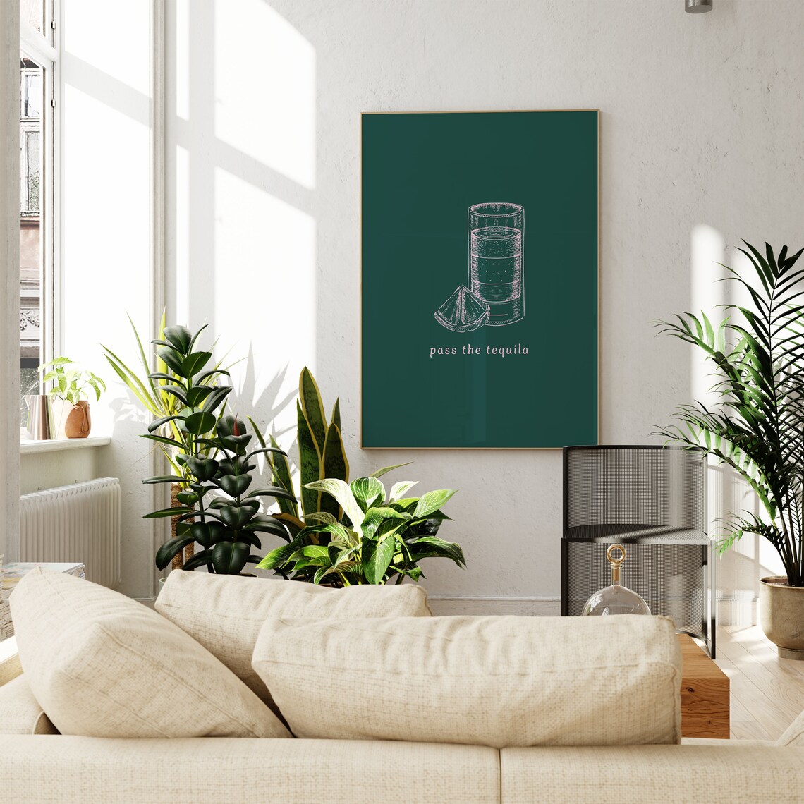 Pass The Tequila Art Print, Bar Cart Decor - Image 4