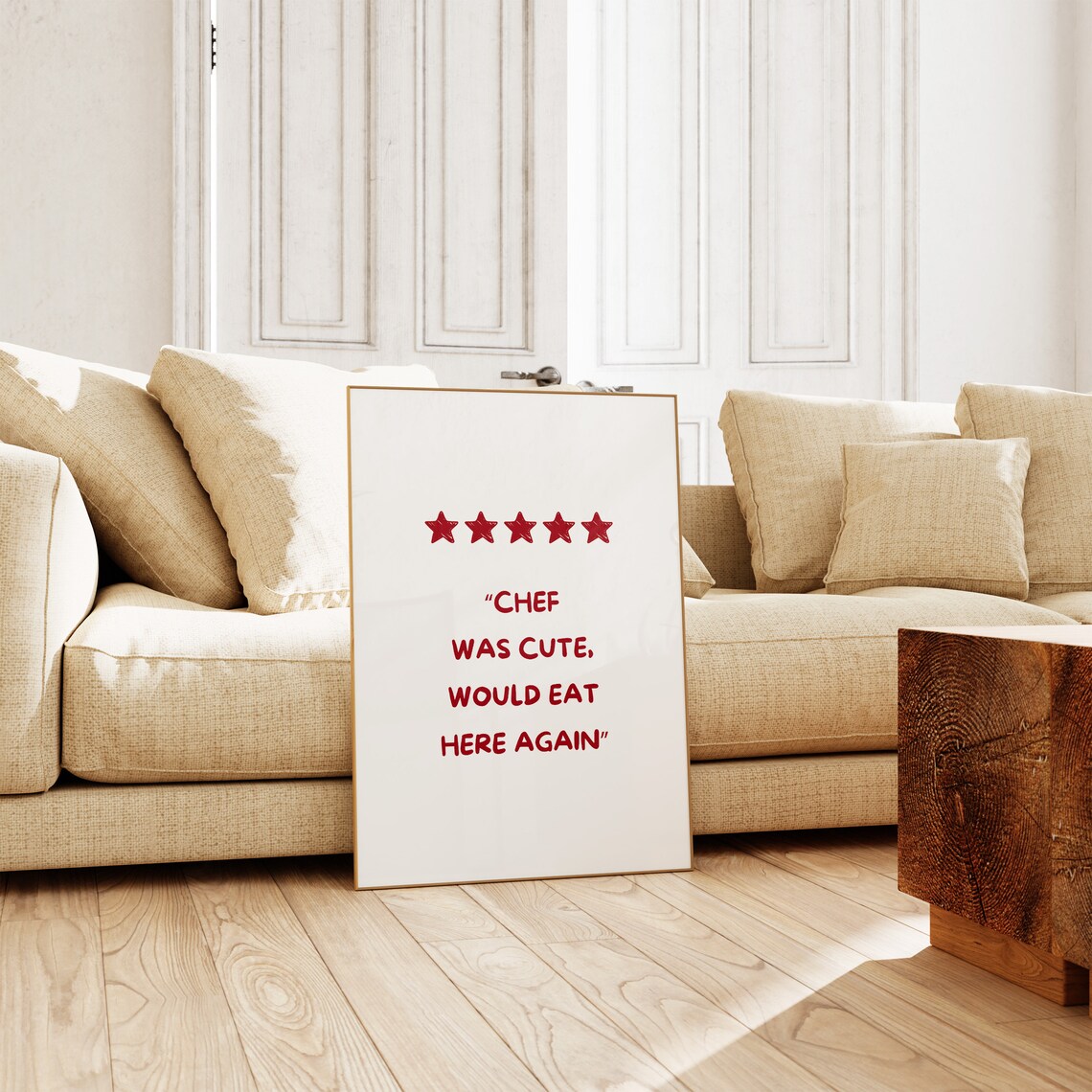 Chef Was Cute Print Aesthetic Kitchen Decor Trendy Kitchen Wall Art Chef Print Kitchen Print Cute Kitchen Poster Wall Art - Image 2