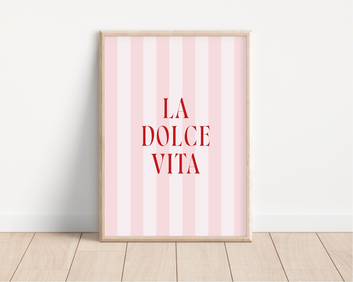 La Dolce Vita Print Italian Quote Print Italy Print Trendy Quote Poster Italy Wall Art Italian Summer Wall Art Wall Art - Image 2