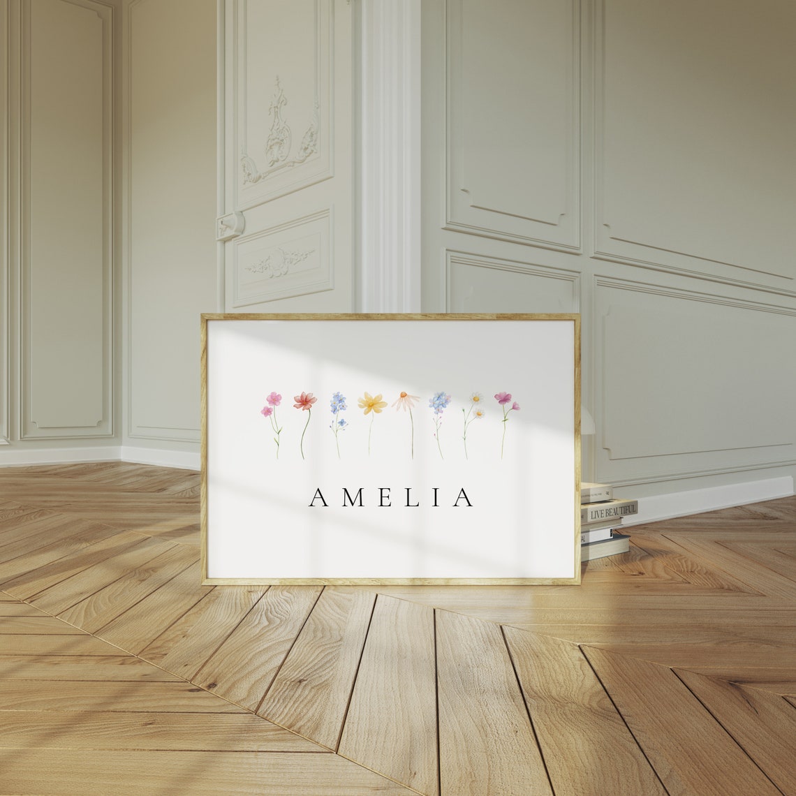 Florence Personalized Name Wildflower Pastel Nursery Decor Poster - Image 2