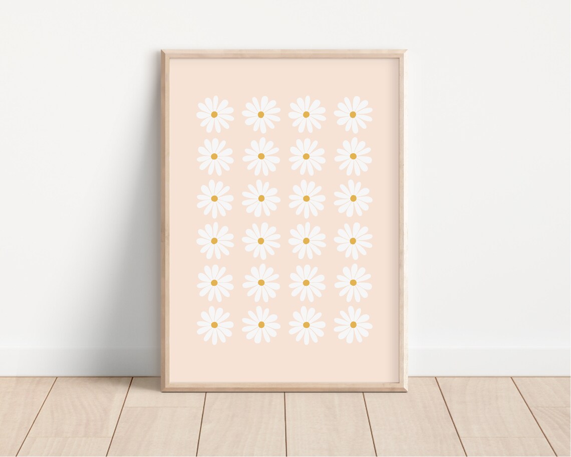 Daisy Print, Boho Floral Art Print for Nursery - Image 3