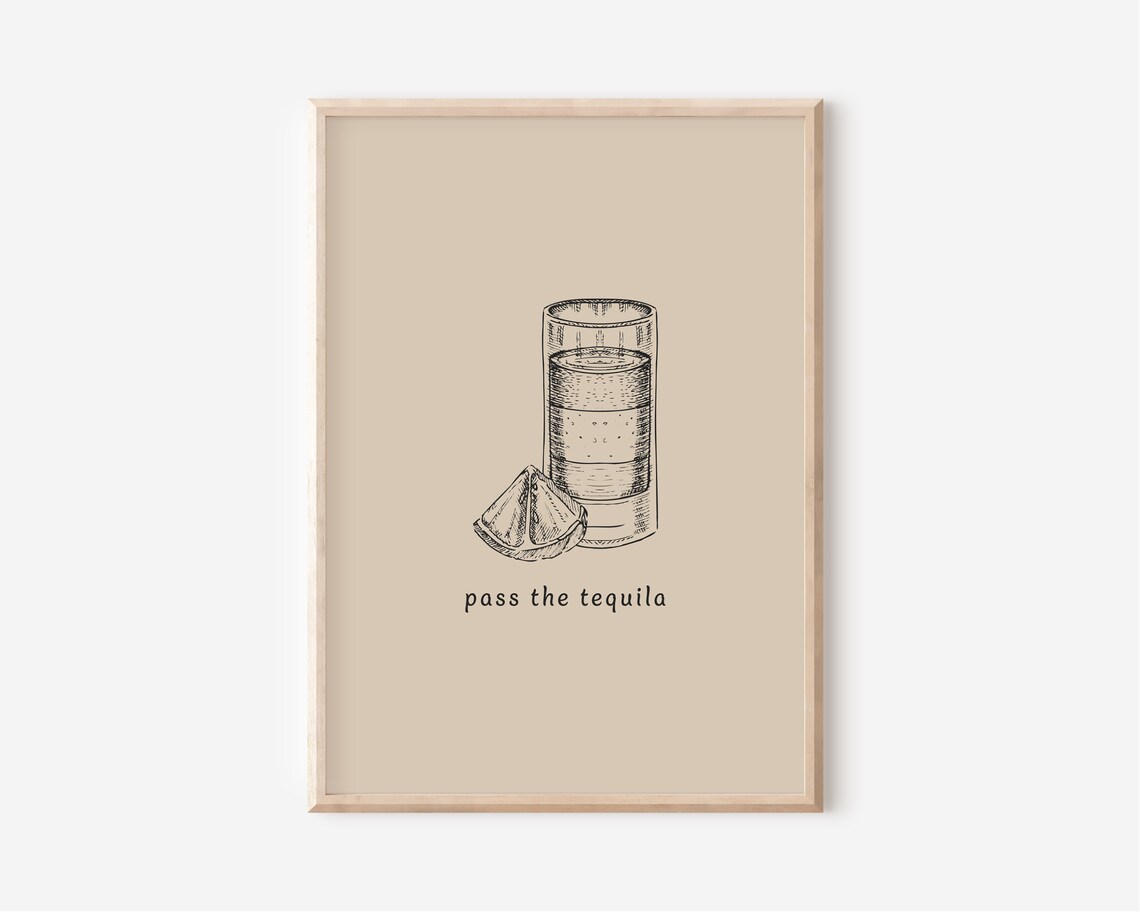 Pass The Tequila Bar Print, Drinks Wall Art - Image 4