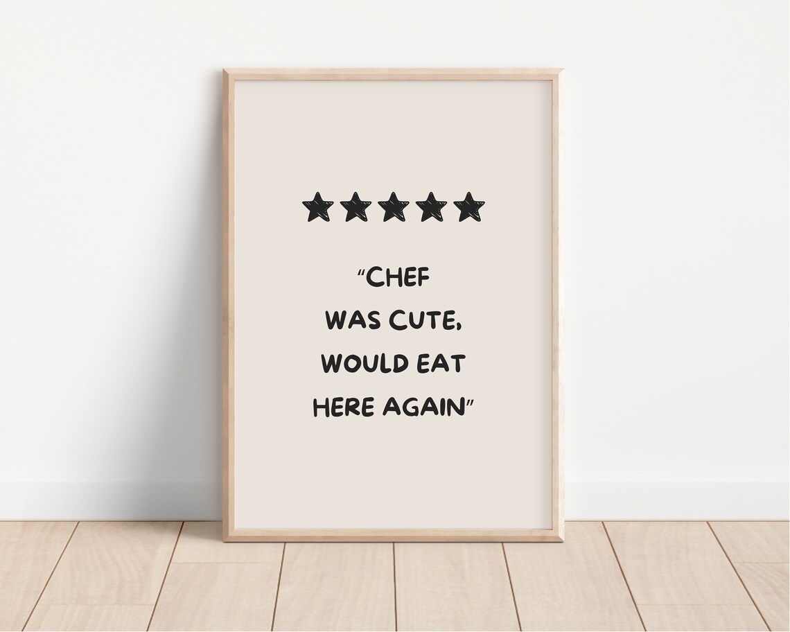 Chef Was Cute Print Aesthetic Kitchen Decor Trendy Kitchen Wall Art Chef Print Kitchen Print Cute Kitchen Poster Wall Art - Image 2
