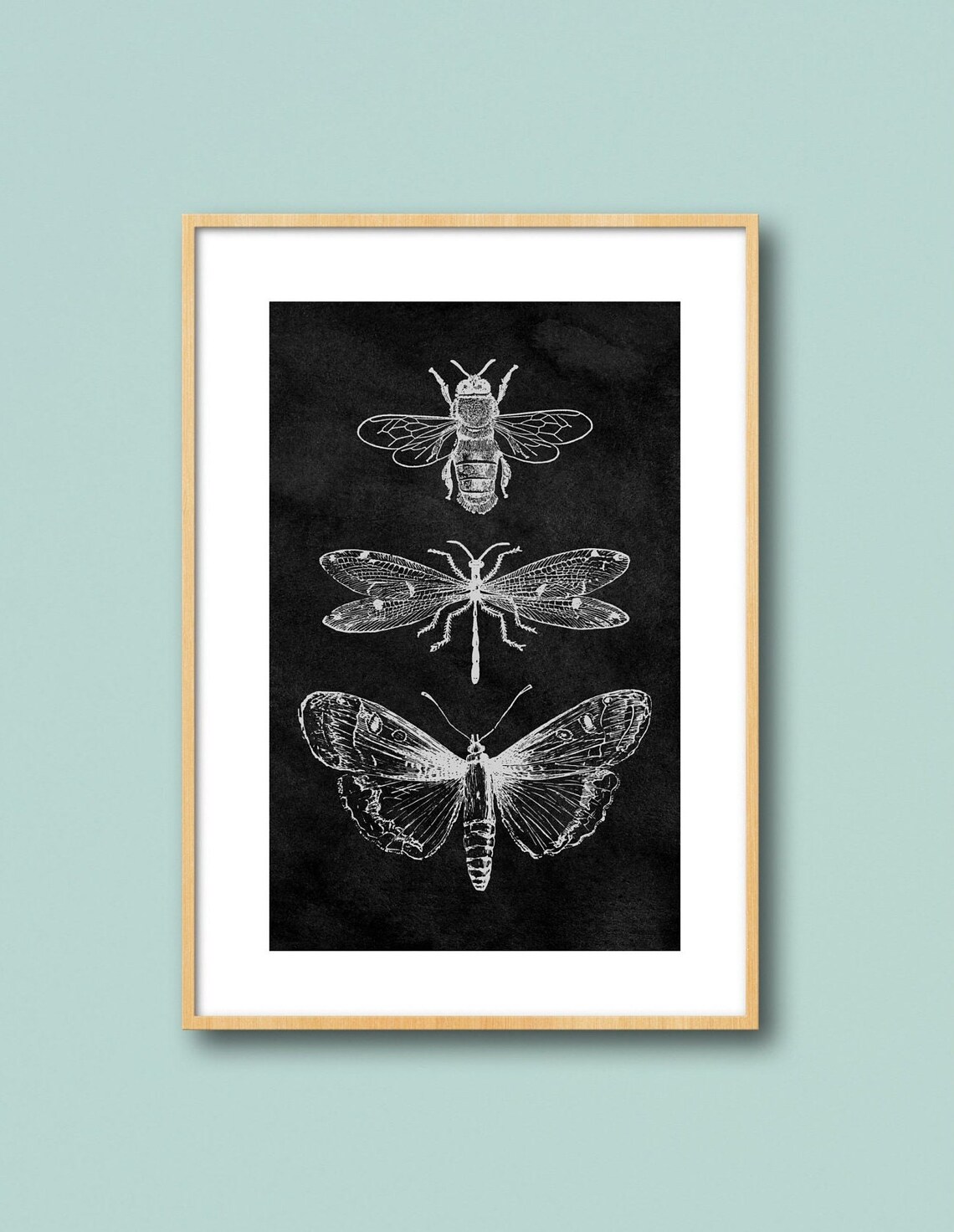 Mystic Botanical Bee Drawing, Boho Vintage Art Print - Image 4