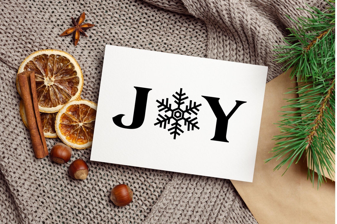 Joy Snowflake Typography Modern Holiday Decor Wall Decor Poster - Image 3
