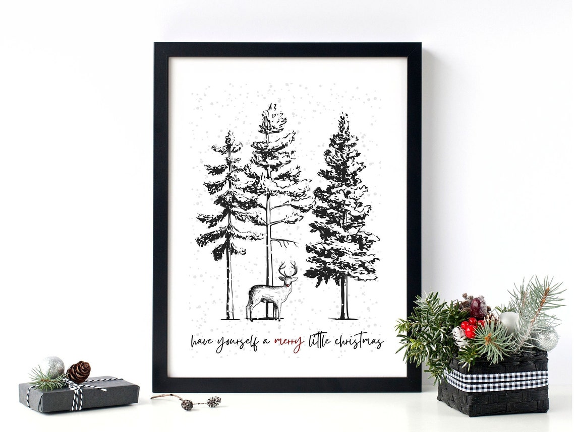 Have Yourself a Merry Little Christmas Reindeer Wall Decor Poster - Image 2