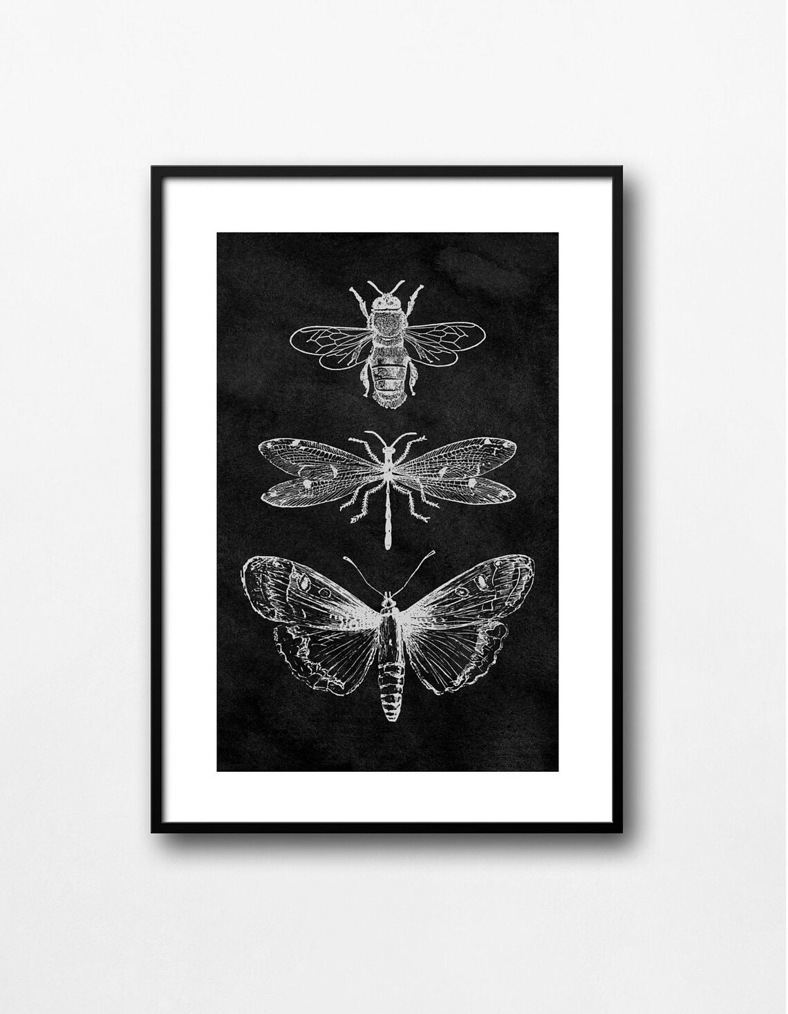 Mystic Botanical Bee Drawing, Boho Vintage Art Print - Image 2