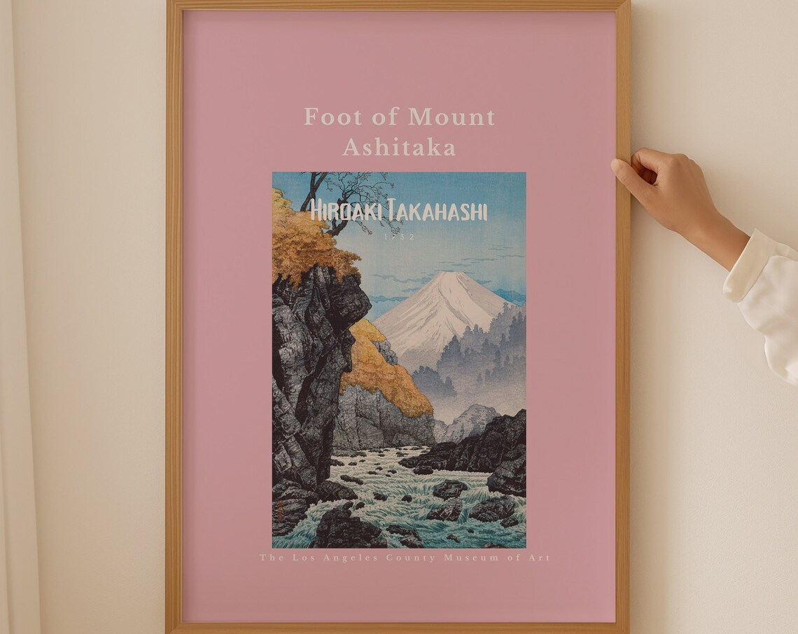 Hiroaki Takahashi Foot of Mount Ashitaka 1932 Woodblock Poster
