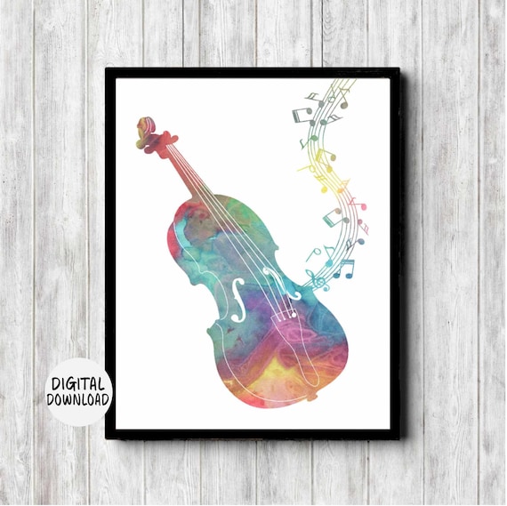 Watercolor Violin Musician Gift Art Print