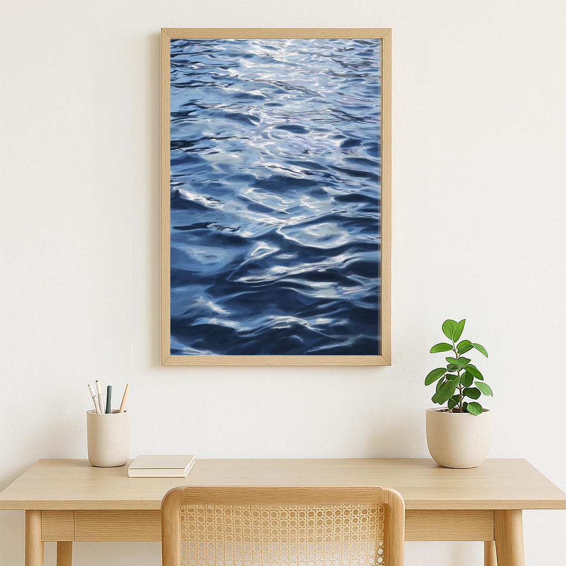Calm Lake Surface Art Peaceful Blue Water Ripple Wall Print Natural Abstract Reflection For Tranquil Home Decor - Image 3