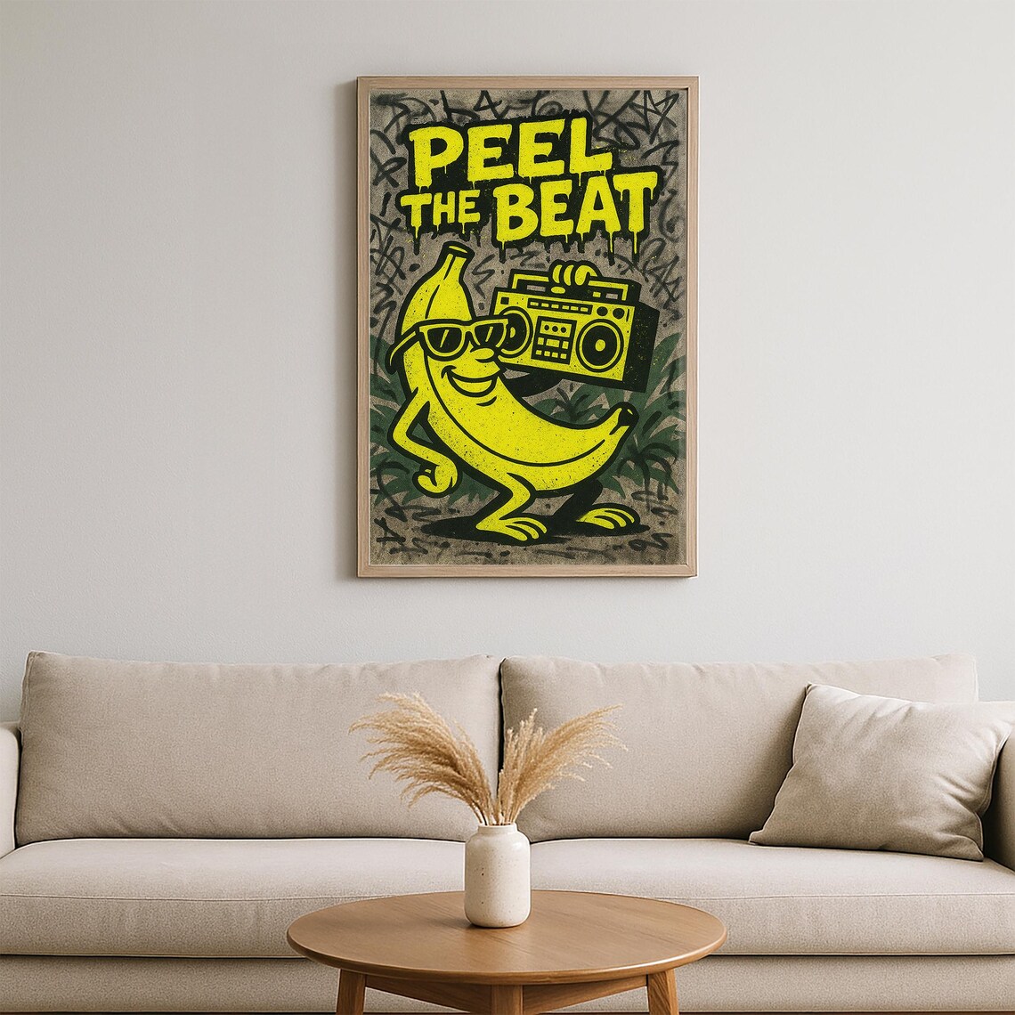 Peel the Beat Graffiti Banana Boombox Funny Hip Hop Music Poster - Image 4