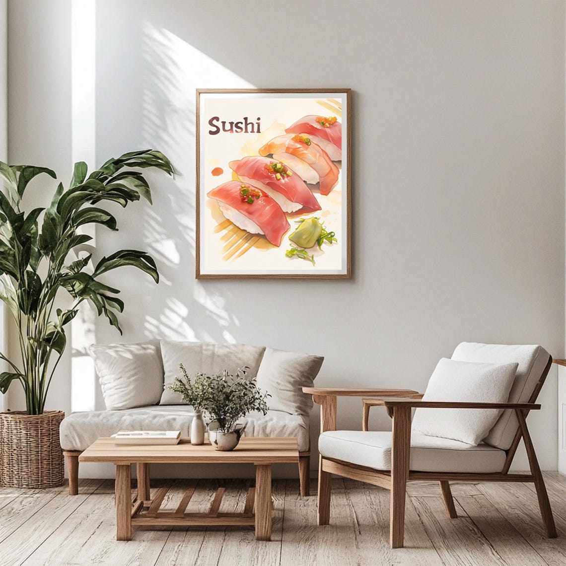 Sushi Nigiri Watercolor Food Art Japanese Cuisine Kitchen Poster - Image 5