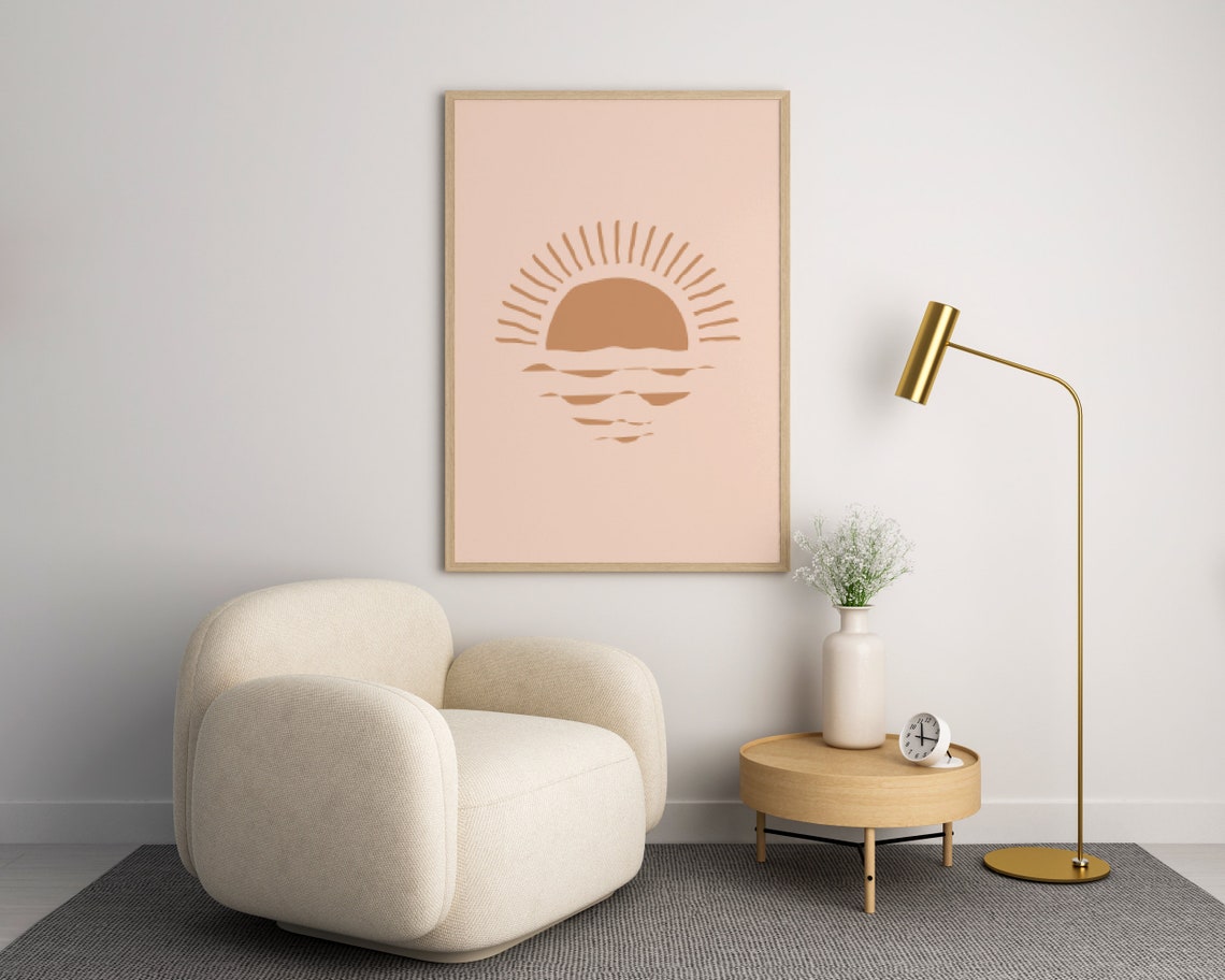 Sunset Coastal Boho Minimalist Poster Print - Image 2