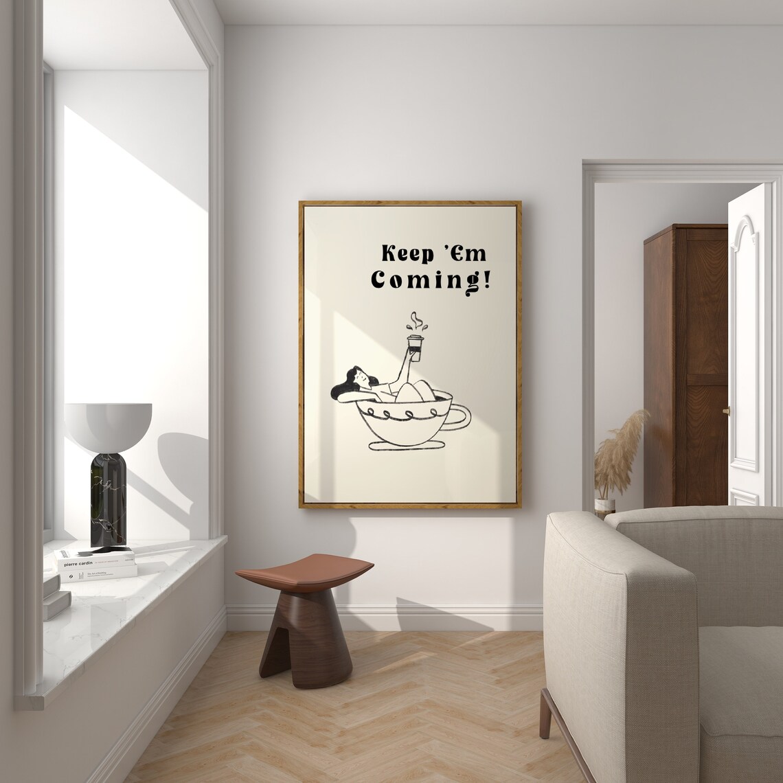 Keep Em Coming Coffee Wall Art, Kitchen Decor - Image 4