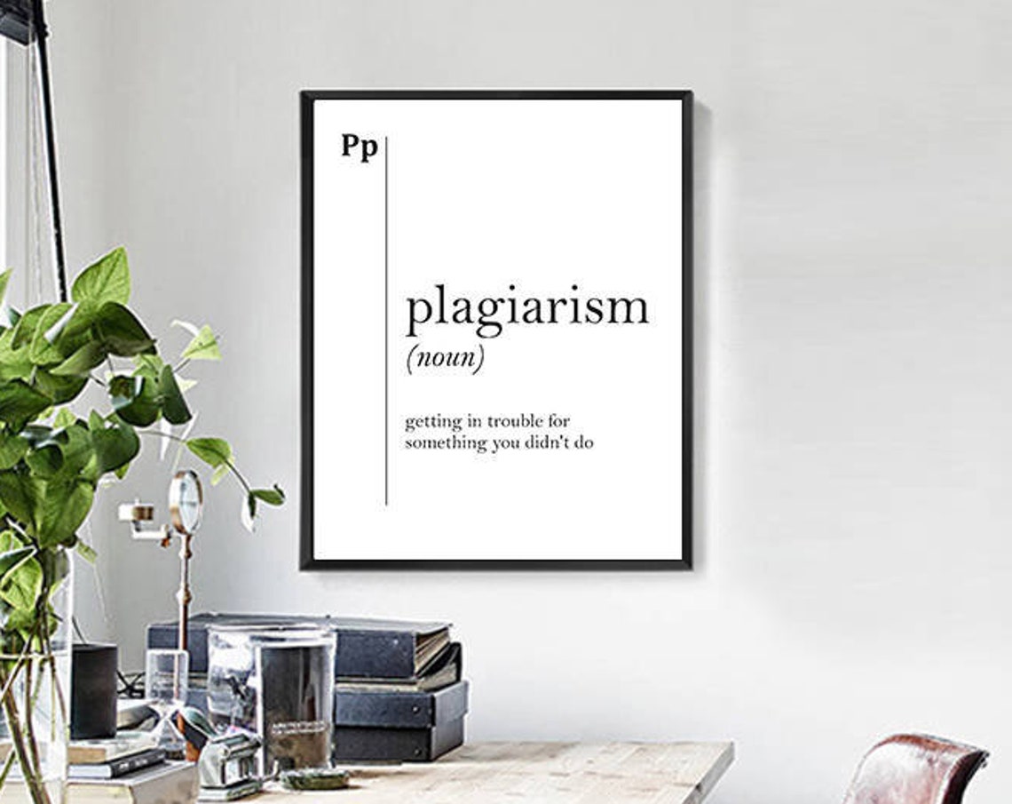 Plagiarism Funny Dictionary Definition Writer Typography Poster - Image 2