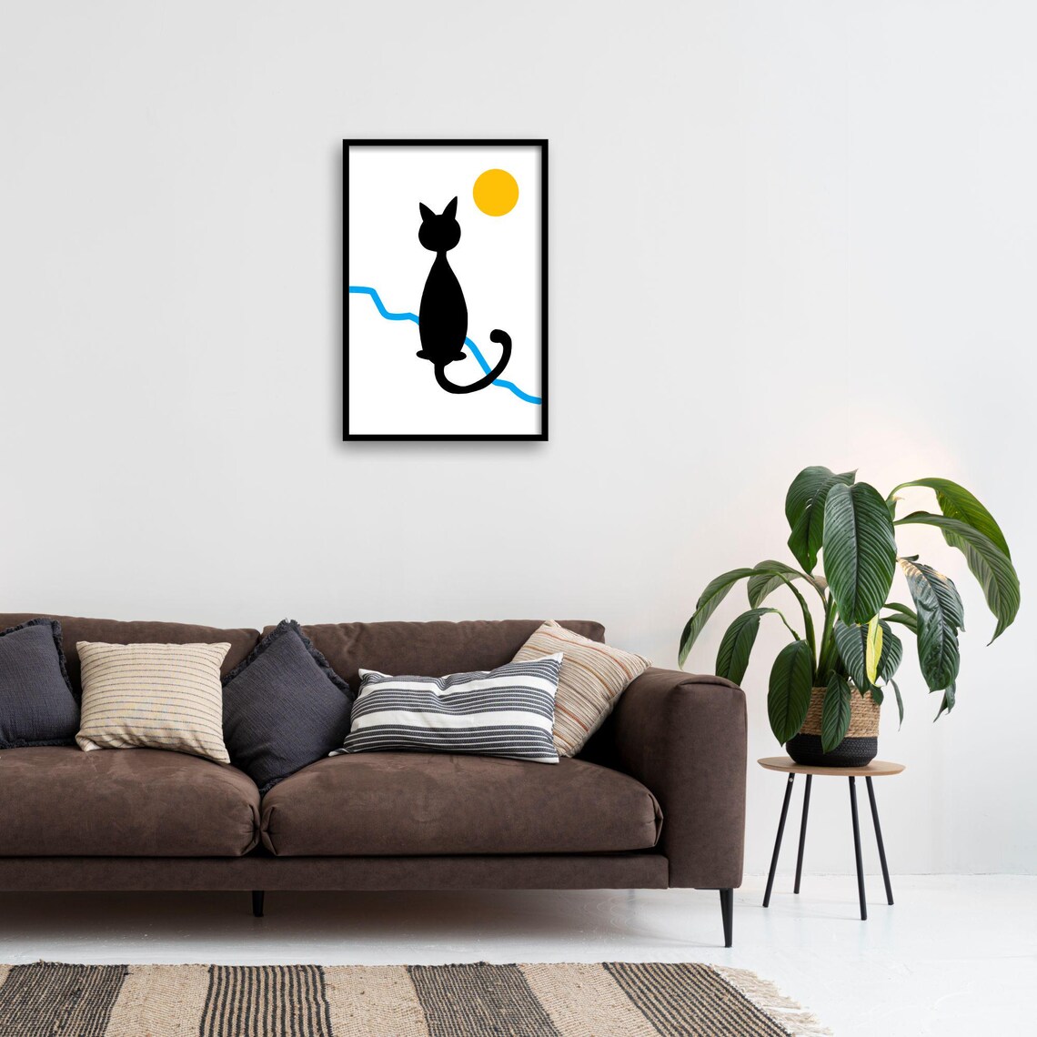 Minimalist Cat Art, Playful Animal Poster - Image 4