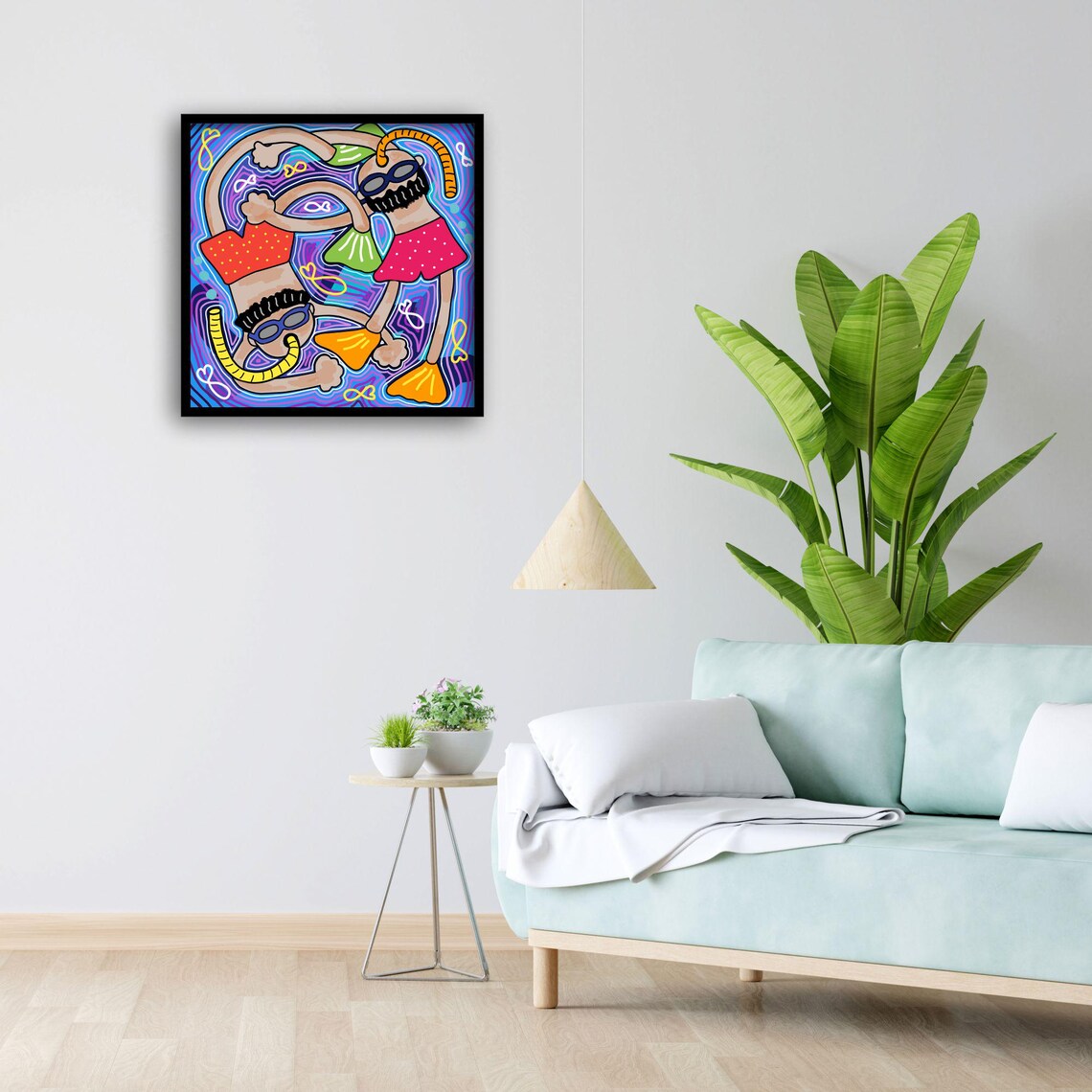Snorkeling Art, Whimsical Beach Decor Poster - Image 4