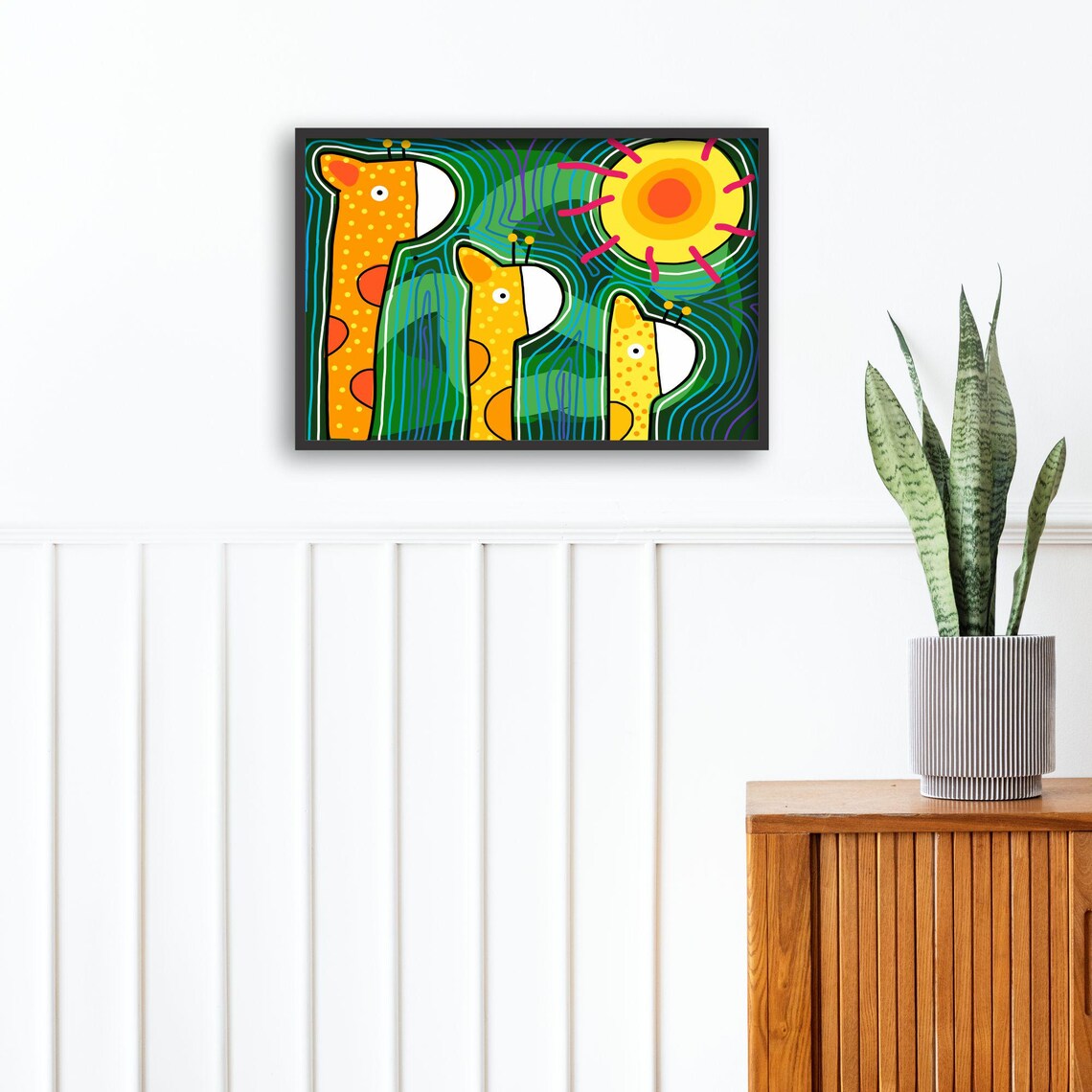 Giraffe Art, Whimsical Animal Wall Art - Image 3