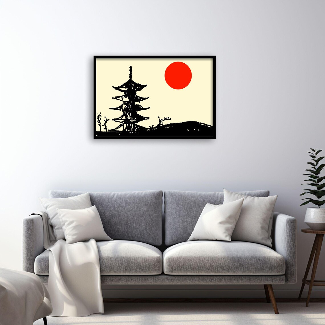 Japanese Pagoda Minimalist Zen Art Print - Image 2