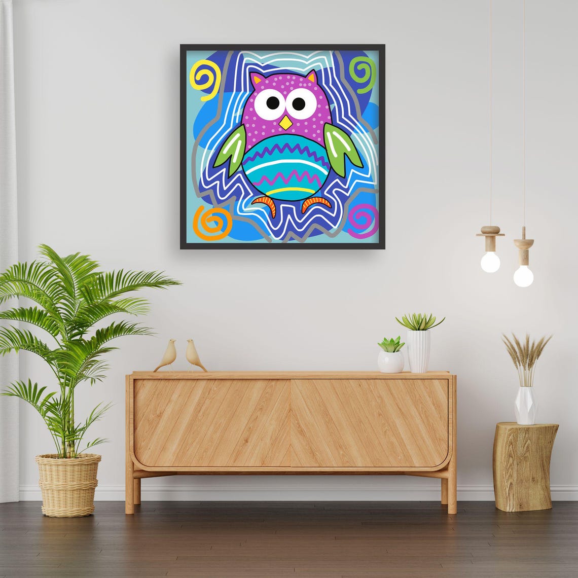 Owl Art, Whimsical Boho Nursery Decor - Image 2