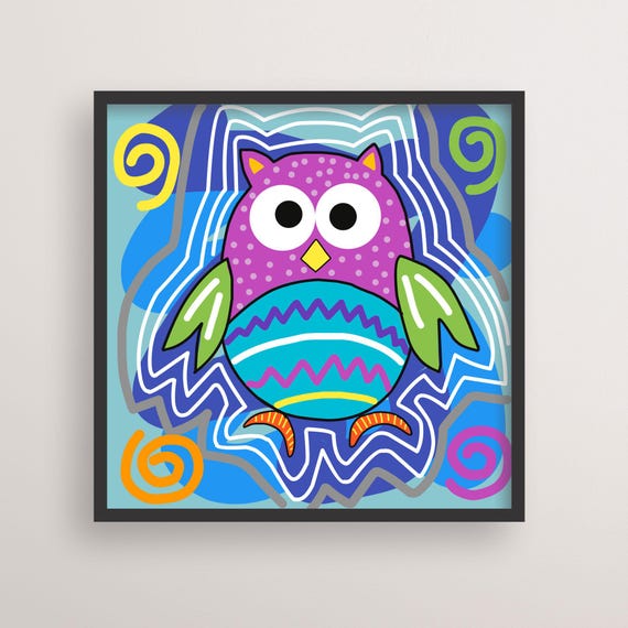 Owl Art, Whimsical Boho Nursery Decor