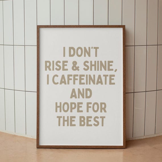 Funny Sarcasm Quote Art Print I Dont Rise Shine