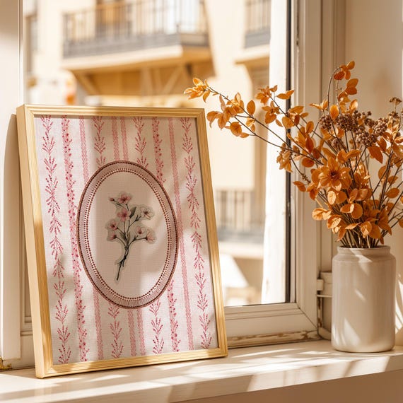 Pale Pink Blossom Art Vintage Floral Illustration For Gallery Walls Cozy Decor Instant