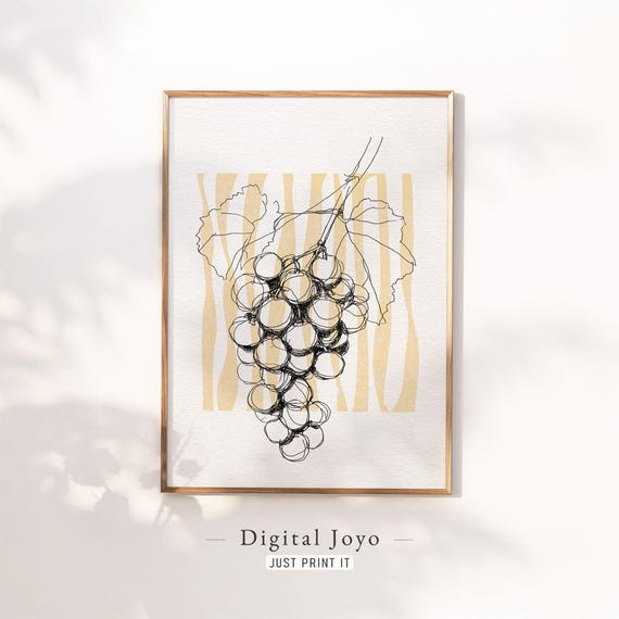 Golden Stripe Grape Cluster Sketch