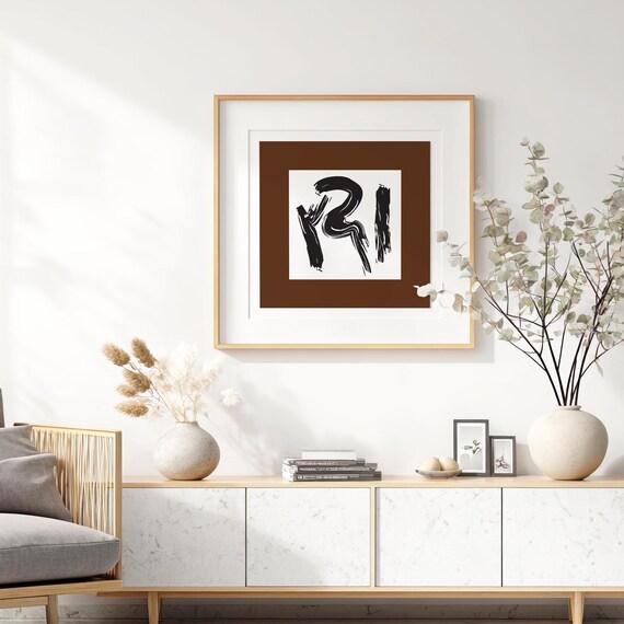 Black Brushstroke Abstract Wall Art Minimalist Painting For Modern Home Decor